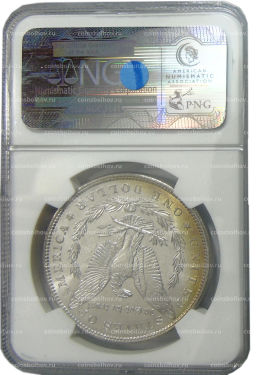 1 доллар 1887 года США Доллар Моргана (в слабе NGC MS 63)