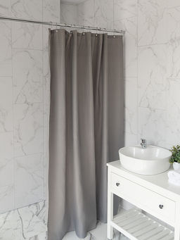 Шторка для ванной 180x200 серый полиэстер