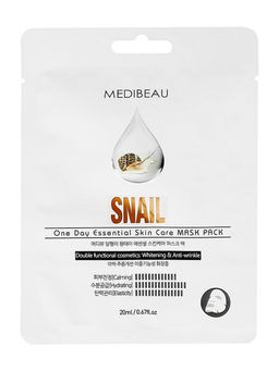 MEDIBEAU Маска тканевая для лица с экстрактом муцина улитки / One Day Essential Skin Care Mask Pack Snail, 20 мл