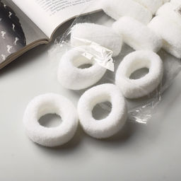 Резинки для волос «Махрушка», набор 12 шт., широкая классика, 7×2 см, белые