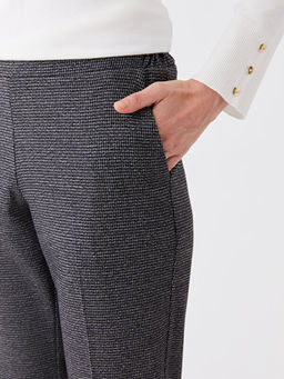 Beli Lastikli Ekose Kad?n Pantolon