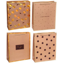 Пакет подарочный "В крафтовых тонах" 26*32*10 см