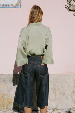 CAMISA OVERSIZE MANGA ANCHA / Khaki claro - Zara фото 3