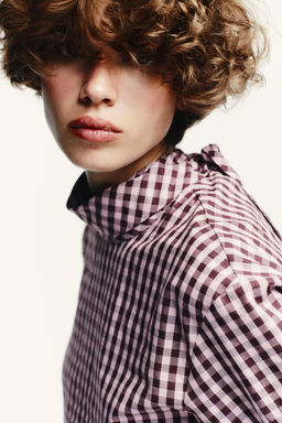 GINGHAM POPLIN SHIRT - Zara фото 5