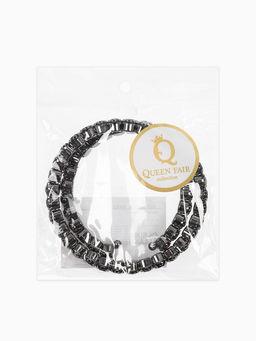 Браслет-пружинка со стразами, цвет чёрный