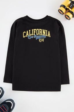 Siyah Erkek Cocuk S?rt Bask?l? Orme T-Shirt TKDAW25TS00029 - Trendyolmilla фото 2