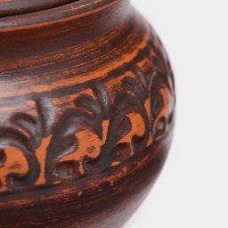 Горшок для запекания с крышкой «Лоли», декор, красная глина, 600 мл, микс