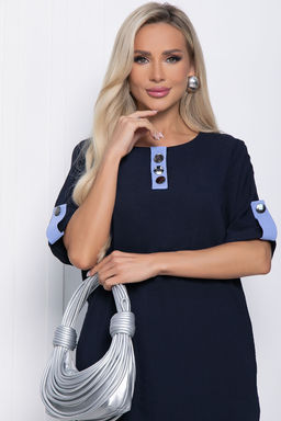 Платье Кайла люкс комбинированное (синее) П10873 - Lt collection фото 10