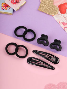 Цена за 12 шт. Набор для волос «Эстер»: 10 резинок, 2 см, 4 краба 2 см, 2 невидимки 6 см, сердце, чёрный
