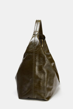 OVAL LEATHER HANDBAG