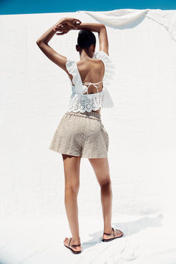 PERFORATED EMBROIDERY BERMUDA SHORTS - Zara фото 4