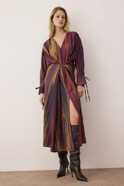 Vucut Secmeyen Murdum Soyut Maxi Dokuma Elbise TWOAW26EL00244