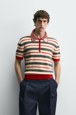 STRIPED KNIT POLO SHIRT HARRY LAMBERT FOR ZARA X DISNEY  фото 2