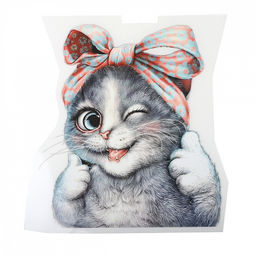 Термотрансфер арт.TBY.1234 Котик 12,7х15см, уп.10шт