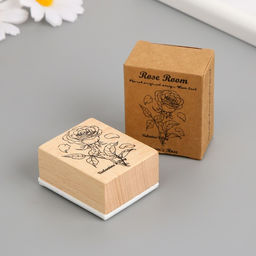 Печать дерево, резина «Роза», 5×4×2.5 см