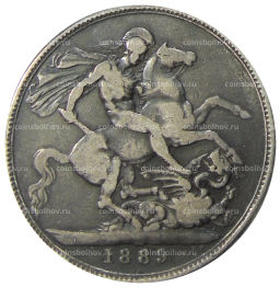Монета 1 крона 1889 года Великобритания