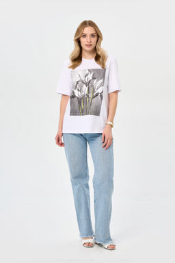 95% хлопок, 5% эластан футболка ирисы, блуза - Prima linea фото 3