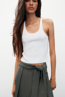 FALDA MIDI CRUZADA / petro lavado - Zara фото 4