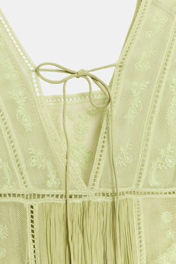 VESTIDO PLISADO BORDADOS ZW COLLECTION / Pistacho - Zara фото 6