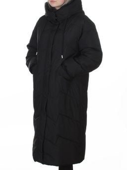 8883 BLACK Пальто зимнее женское (150 гр. холлофайбер)
