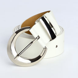 Ремень женский с винтом, 110×3.3 см, пряжка металл, серебристая, белый