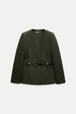 BLAZER WITH WIDE BELT - Zara фото 6