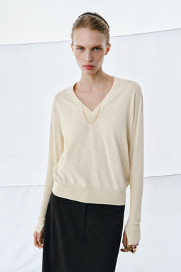 EXTRA-FINE KNIT V-NECK JUMPER - Zara фото 12