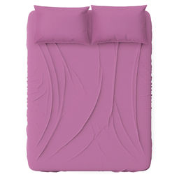 Простыня на резинке Евро Макси "Сирень" 180х200см, свесы 27см, перкаль 115г/м2, хлопок 100%, упаковка "классическая" ПВХ 28х41см, "Домашняя мода" (Россия)