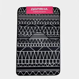 Коврики для ванной и туалета Доляна Марокканский, 2 шт, 50?80, 40?50 см, цвет чёрно-белый  фото 6