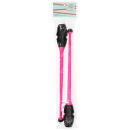 Булавы гимнастические вставляющиеся Grace Dance, 46 см, цвет чёрный/розовый  фото 7