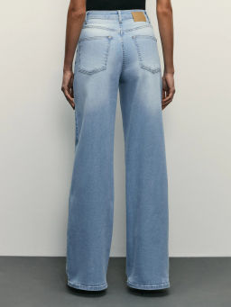 Джинсы wide leg с высокой посадкой с эластаном / Zarina  фото 4