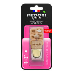 Ароматизатор автомобильный подвесной Бутылочка Аналог аромата Jadore 8х2,5х17,5см, на шнурке, парфюм, с пробником аромата, в блистере, Medori (Россия)