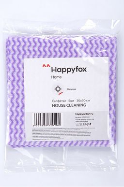Цена за 3 шт. Набор салфеток вискозных перфорированных 5шт Happy Fox Home  фото 24