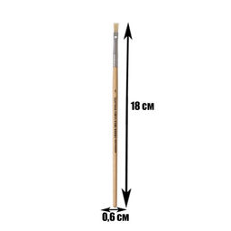 Цена за 10 шт. Кисть щетина плоская № 1 ручка дерево (международный размер)