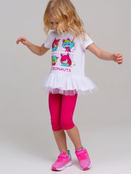 12522281 Комплект для девочек: фуфайка (футболка), брюки (легинсы) - Playtoday фото 3