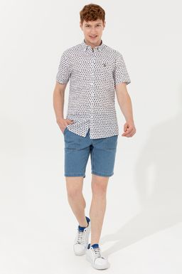 U. S. Polo Assn Мужская рубашка с коротким рукавом и рисунком в защиту прав - U.s. polo assn фото 4