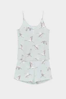 Е 20052/туманный голубой,журавли пижама жен - Very neat фото 2