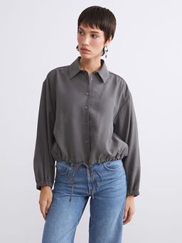 Modal Kar???ml? Oversize Kad?n G?mlek