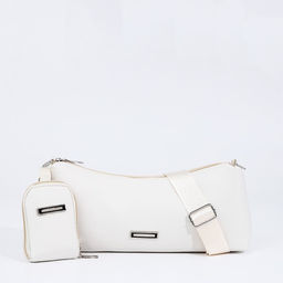 Сумка женская кросс-боди на молнии, 31×7×13 см, белая