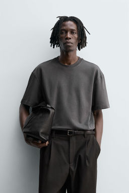 CAMISETA RELAXED FIT INTERLOCK / Gris antracita - Zara фото 2