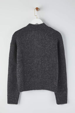 Vizon Fermuarl? Dik Yaka Yumusak Dokulu Payetli Triko H?rka TWOAW26HI00053 - Trendyolmilla фото 3