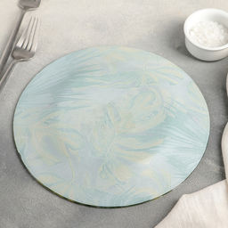 Тарелка стеклянная обеденная Доляна Монстера, d=23 см  фото 3