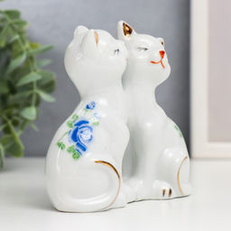 Фигурка керамика «2 котёнка в цветочек», 9.5×4.5×10.6 см