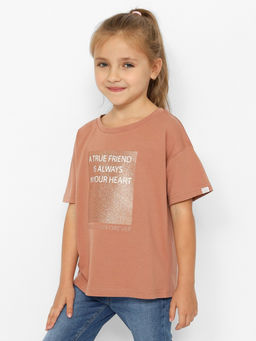 CRB wear/CWJG 63712-33-390 Футболка для девочки,коричневый/Ex.Cherubino