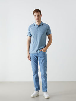 Polo Yaka K?sa Kollu Desenli Pike Erkek Ti??rt