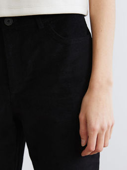 Dar Fit ?spanyol Pa?a Kad?n Kadife Pantolon