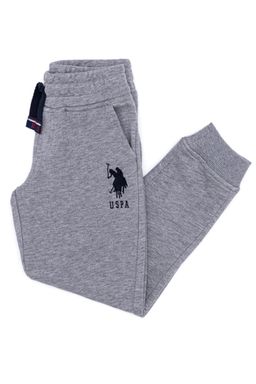 Серые меланжевые вязаные брюки для мальчика