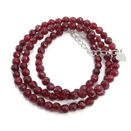 Бусы из камня Рубиновый агат 46см привлекают энергии изобилия, любви и очарования