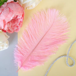 Цена за 3 шт. Перо для декора 1 шт., размер 20-24 см, цвет розовый