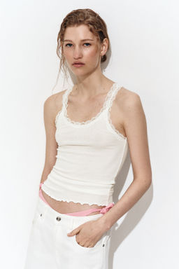 Top en mezcla de viscosa con detalle de encaje - H&m фото 8